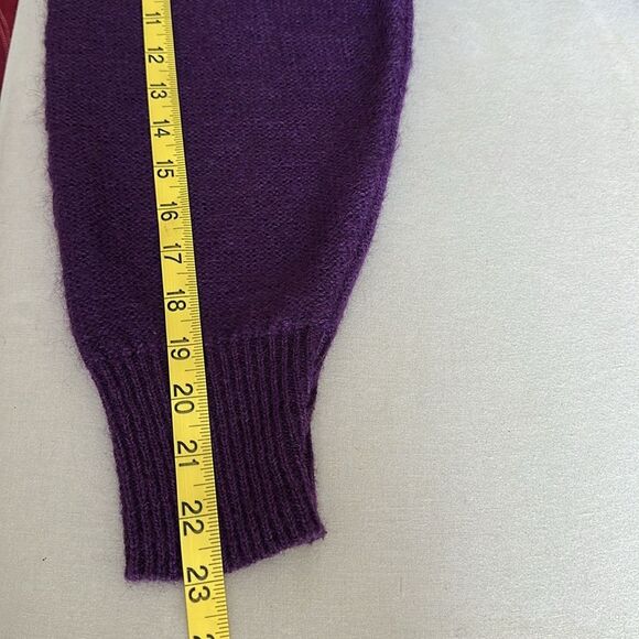 VTG 1980s Geiger Austria Purple Wool Cardigan Sweater Women’s 38 Gold Buttons - Picture 11 of 13